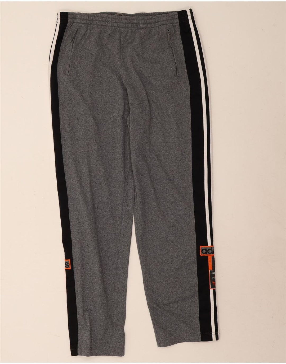 Adidas Mens Graphic Tracksuit Trousers Large Grey Colourblock Polyester