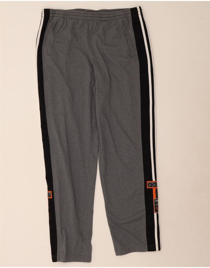 Adidas Mens Graphic Tracksuit Trousers Large Grey Colourblock Polyester