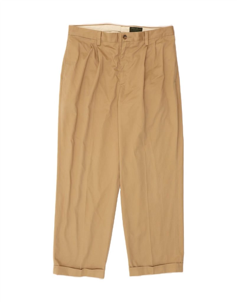 EDDIE BAUER Mens Classic Fit Pegged Chino Trousers W36 L32  Beige Cotton Vintage Eddie Bauer and Second-Hand Eddie Bauer from Messina Hembry 