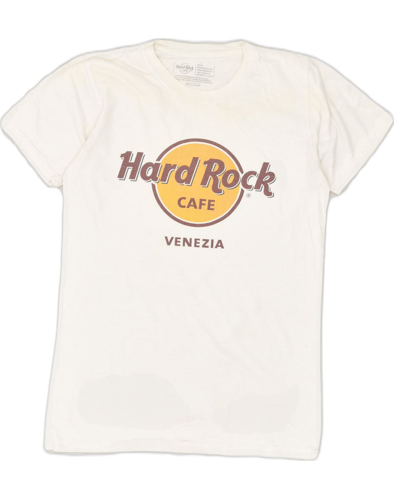 HARD ROCK Mens Venezia Graphic T-Shirt Top Small White Cotton | Vintage Hard Rock | Thrift | Second-Hand Hard Rock | Used Clothing | Messina Hembry 