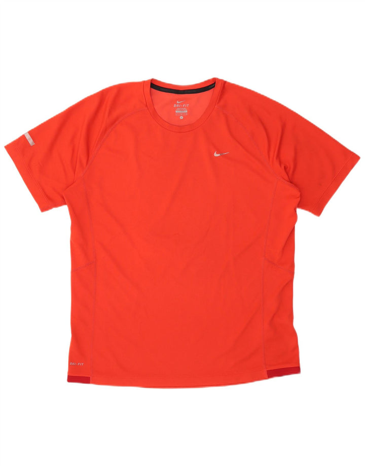 NIKE Mens Dri Fit T-Shirt Top Large Red Polyester