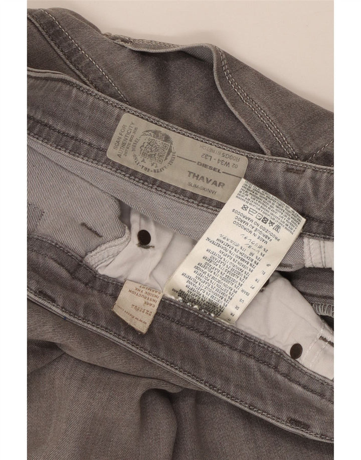 DIESEL Womens Thavar Slim Skinny Jeans W34 L32 Grey Cotton