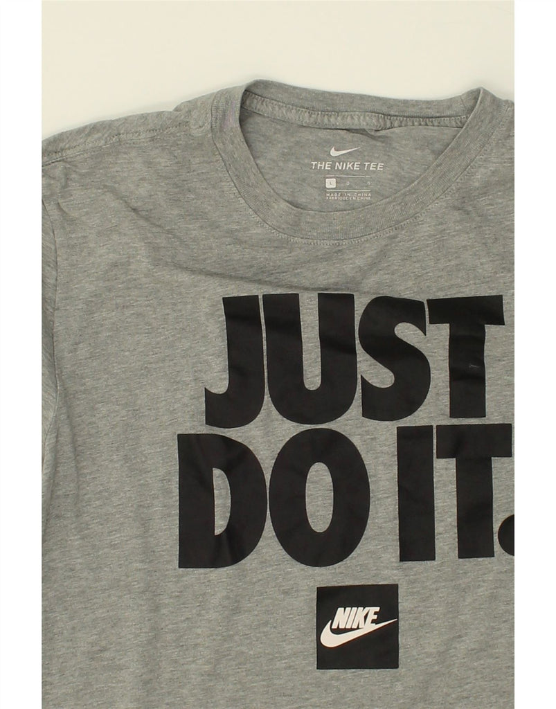 NIKE Mens Graphic T-Shirt Top Large Grey Cotton | Vintage Nike | Thrift | Second-Hand Nike | Used Clothing | Messina Hembry 