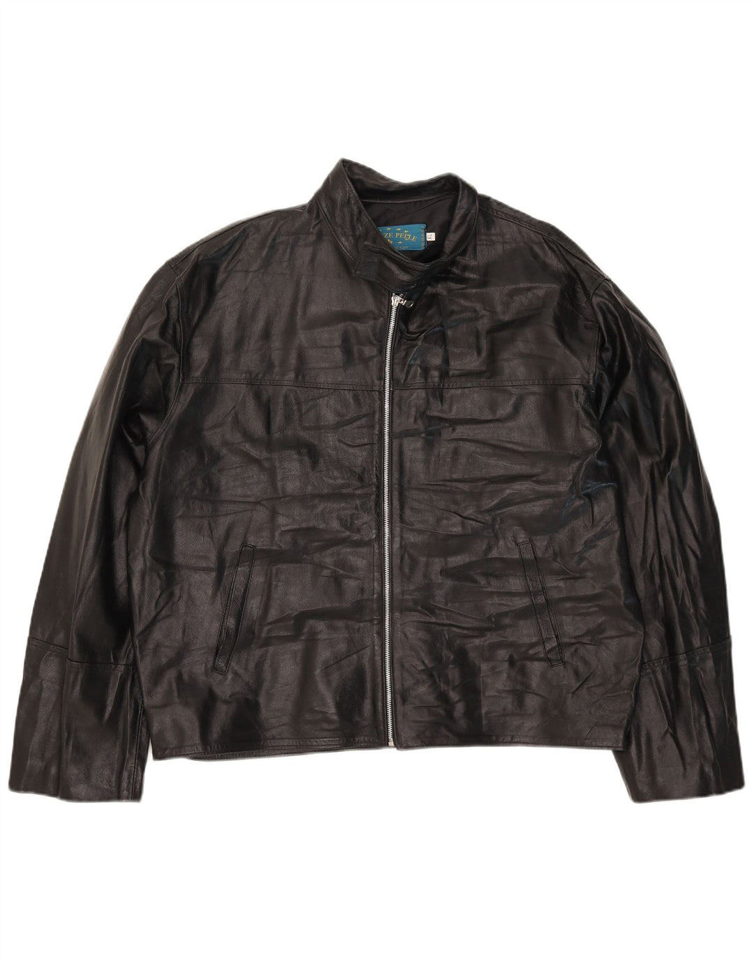VINTAGE Mens Leather Jacket UK 42 XL Black Leather