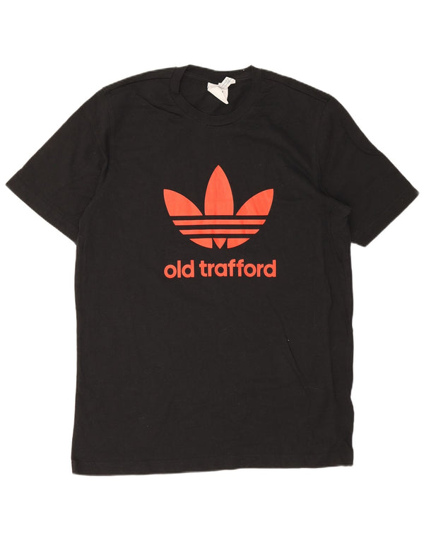 Adidas Mens Manchester United Graphic T-Shirt Top Large Black Cotton