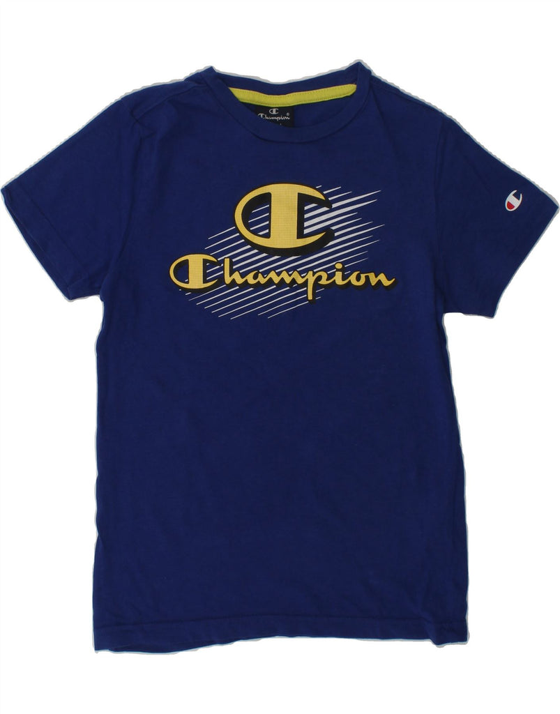 CHAMPION Boys Graphic T-Shirt Top 7-8 Years Small Blue Cotton | Vintage Champion | Thrift | Second-Hand Champion | Used Clothing | Messina Hembry 