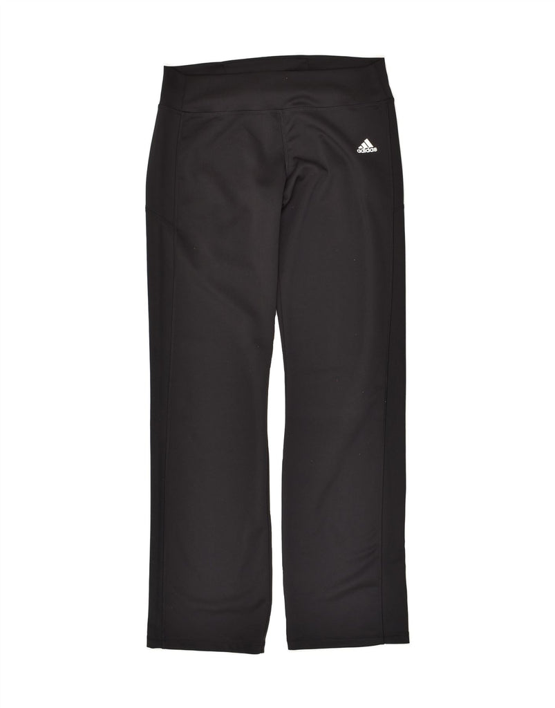 ADIDAS Womens Aeroready Tracksuit Trousers UK 14 Large Black Polyester | Vintage Adidas | Thrift | Second-Hand Adidas | Used Clothing | Messina Hembry 