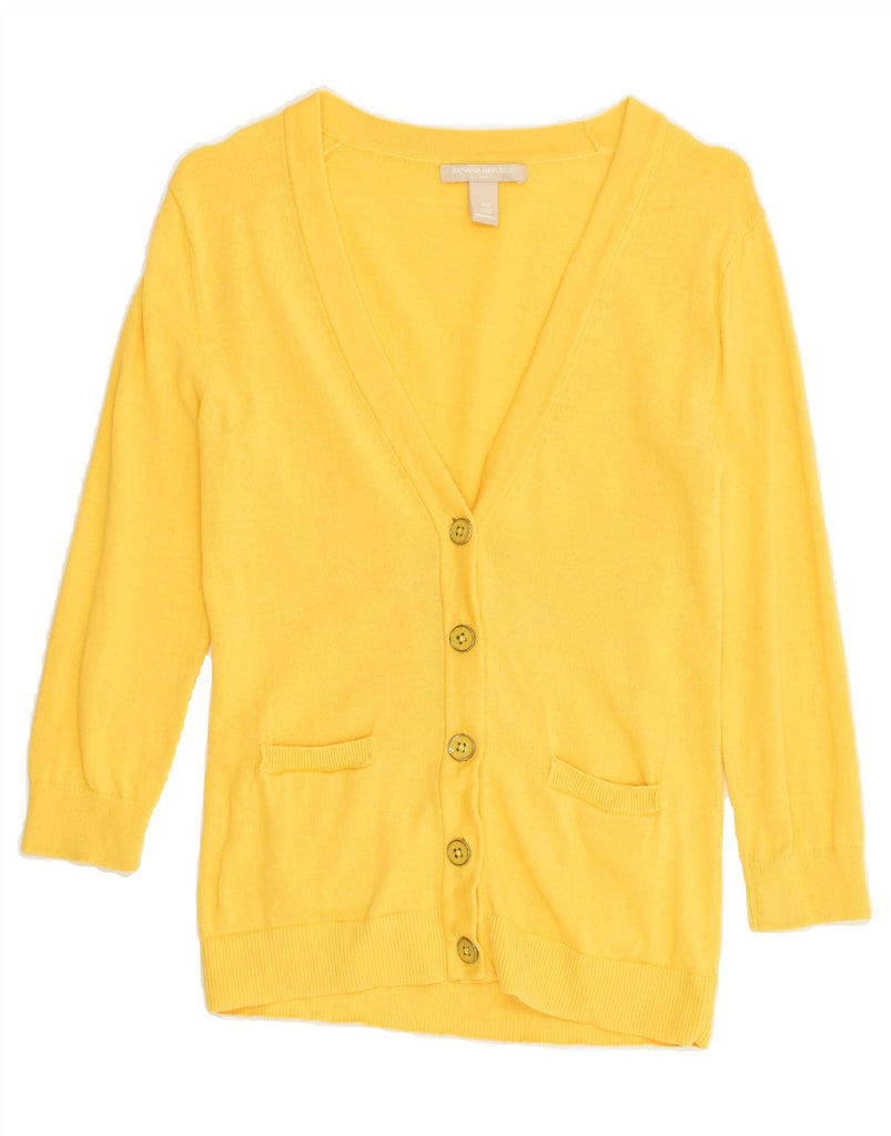 BANANA REPUBLIC Womens Cardigan Sweater UK 6 XS Yellow Cotton | Vintage Banana Republic | Thrift | Second-Hand Banana Republic | Used Clothing | Messina Hembry 