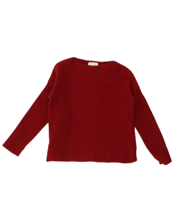 Toast Womens Boat Neck Jumper Sweater Small/Medium Red Wool