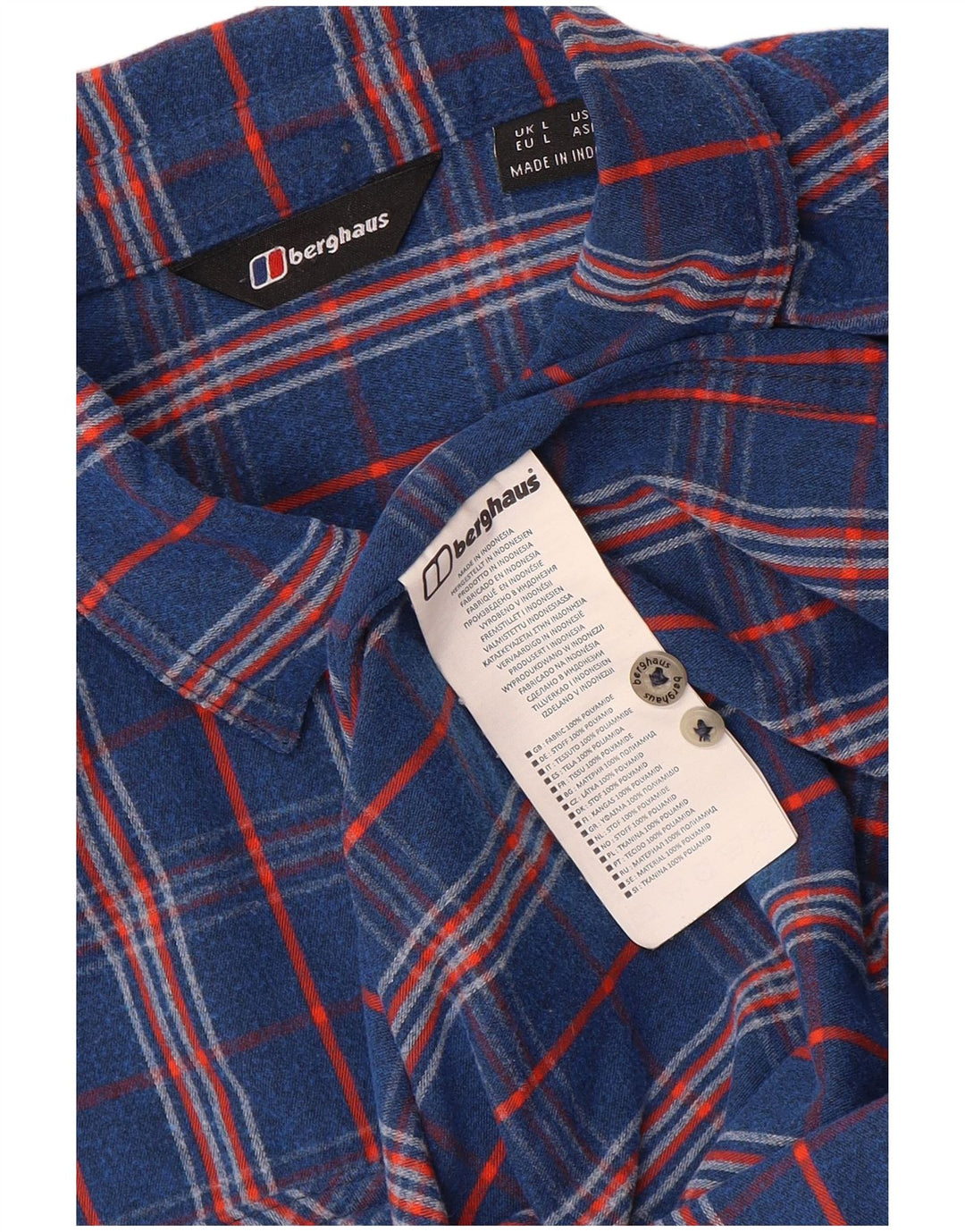 Berghaus Mens Flannel Shirt Large Blue Check Polyamide