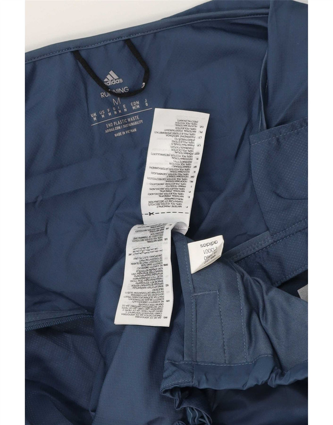 Adidas Mens Hooded Rain Jacket UK 38 Medium Navy Blue Polyester