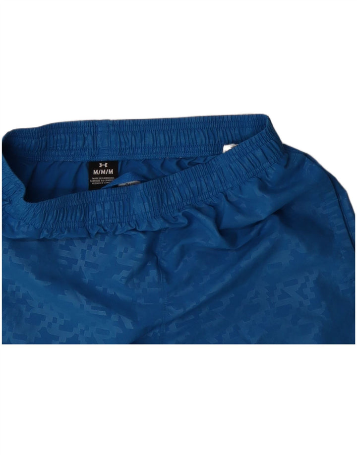 UNDER ARMOUR Mens Sport Shorts Medium Blue Geometric Polyester
