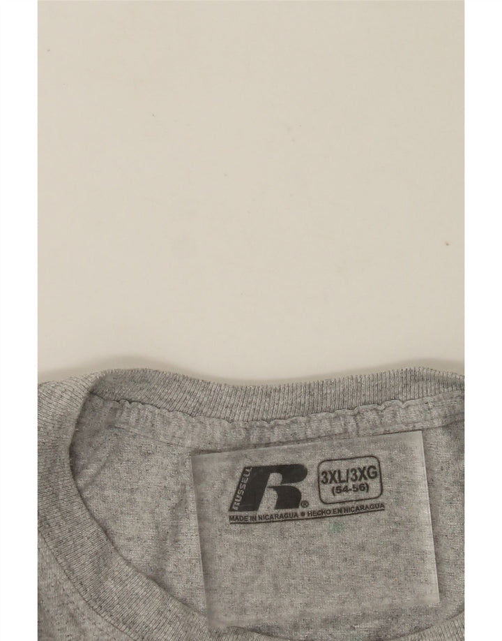 RUSSELL ATHLETIC Mens T-Shirt Top UK 54/56 3XL Grey Flecked