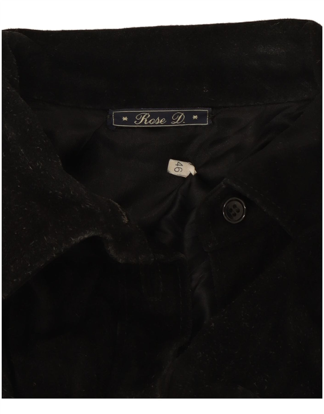 Vintage Womens Overshirt Suede Shirt IT 46 Large Black