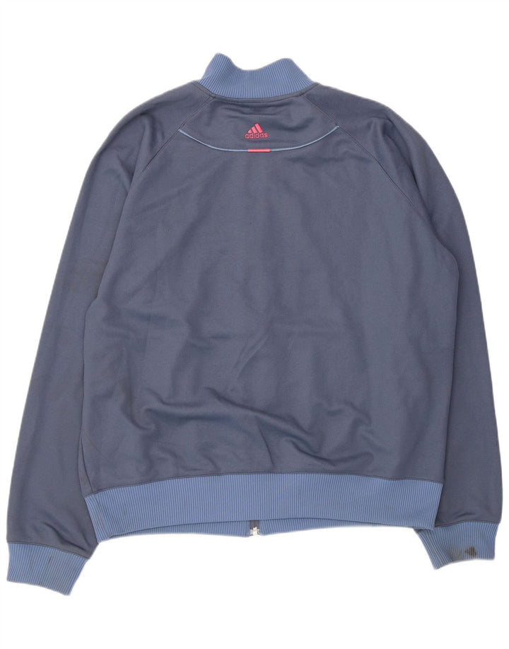 Adidas Mens Tracksuit Top Jacket Large Navy Blue Striped Cotton