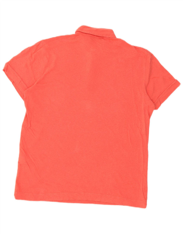 MASSIMO DUTTI Mens Polo Shirt Small Red Linen