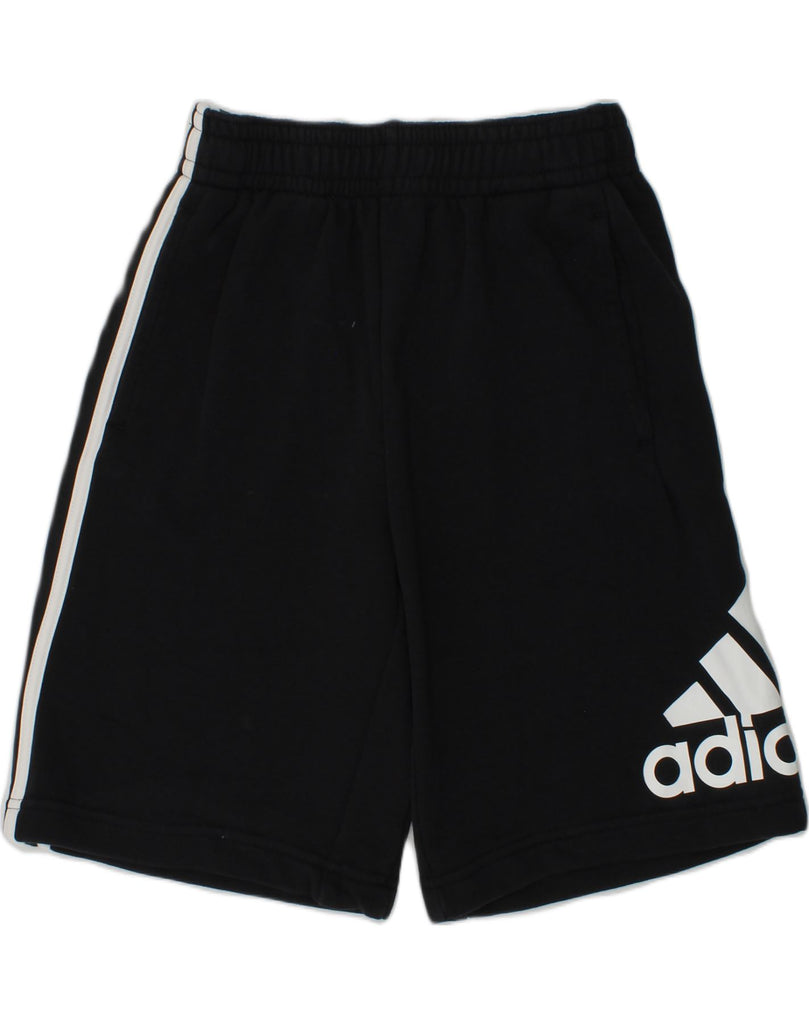 ADIDAS Boys Graphic Sport Shorts 11-12 Years Black Cotton | Vintage Adidas | Thrift | Second-Hand Adidas | Used Clothing | Messina Hembry 