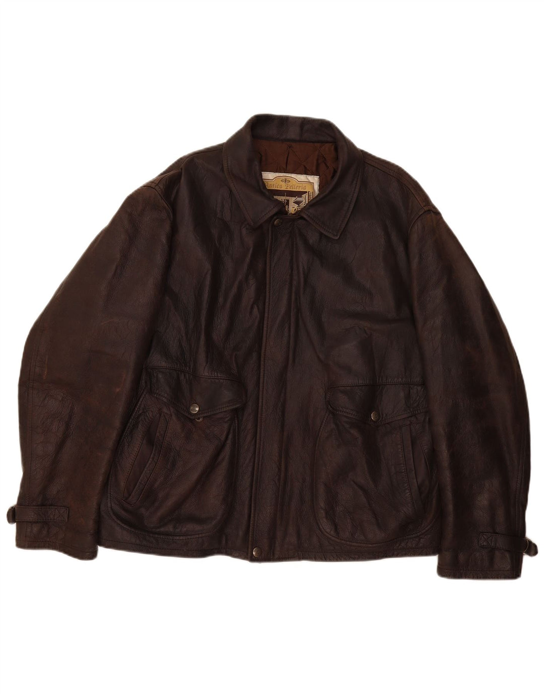Vintage Mens Leather Jacket UK 42 XL Brown