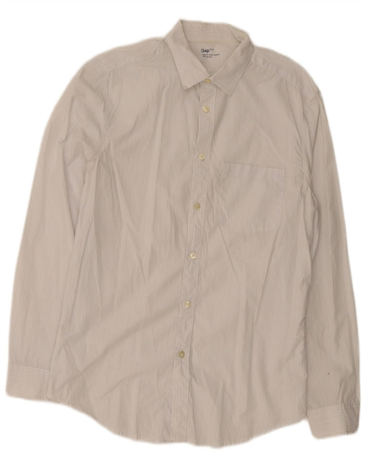 Gap Mens Classic Fit Shirt Small White Striped Cotton