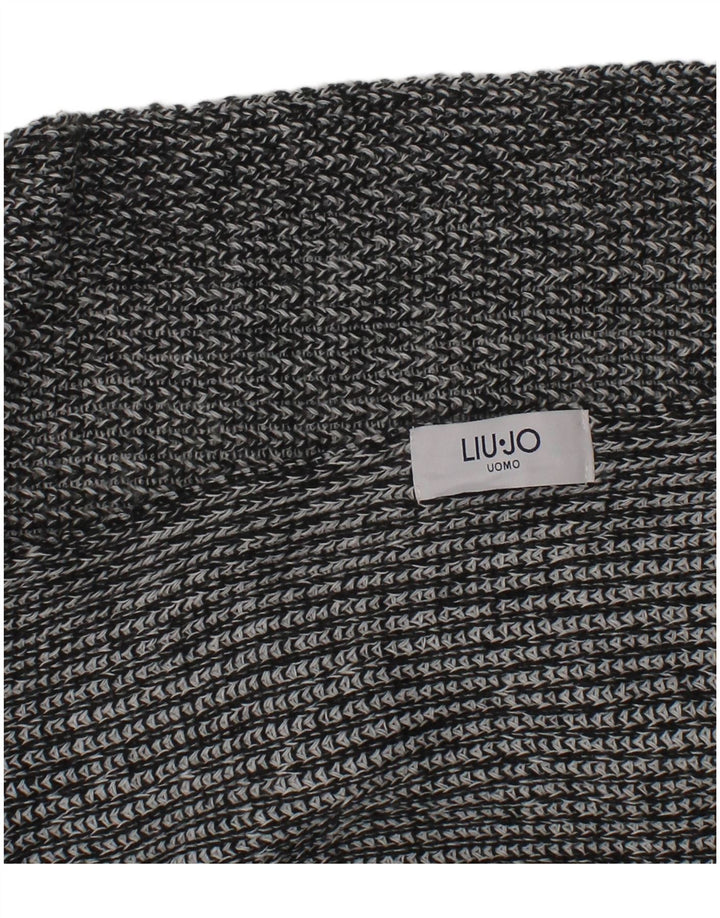 Liu Jo Mens Knit Rectangle Scarf One Size Grey Flecked Classic
