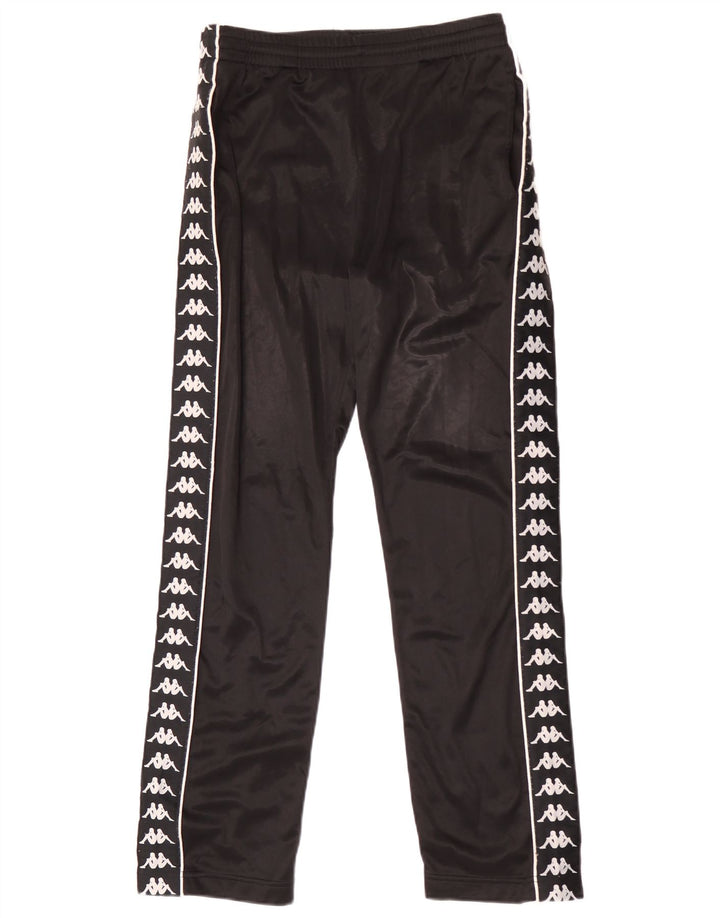 Kappa Mens Graphic Tracksuit Trousers Small Black Polyester