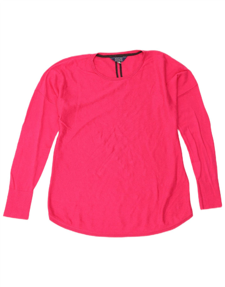 Joules Womens Crew Neck Jumper Sweater UK 12 Medium Pink Cotton