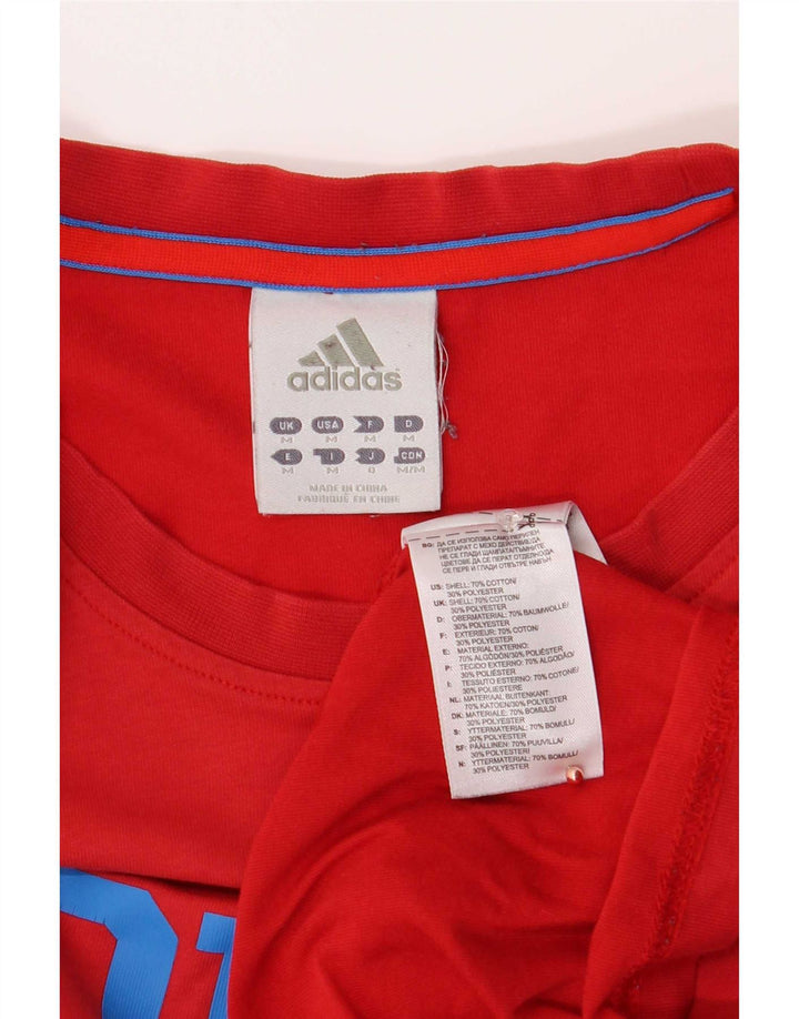 Adidas Mens Graphic T-Shirt Top Medium Red Cotton