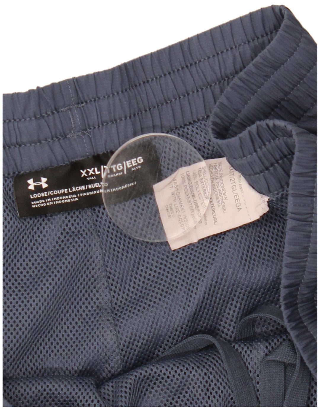 UNDER ARMOUR Mens Tracksuit Trousers 2XL Navy Blue Colourblock Polyester