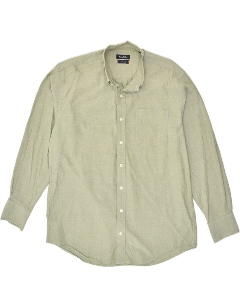 NAUTICA Mens Oxford Classic Fit Shirt Size 16 Large Green Cotton | Vintage Nautica | Thrift | Second-Hand Nautica | Used Clothing | Messina Hembry 