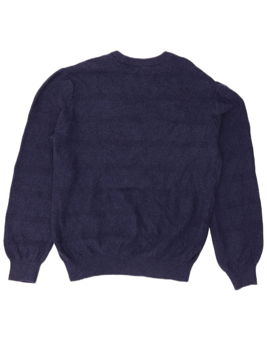 Chaps Mens Boat Neck Jumper Sweater Medium Navy Blue Striped