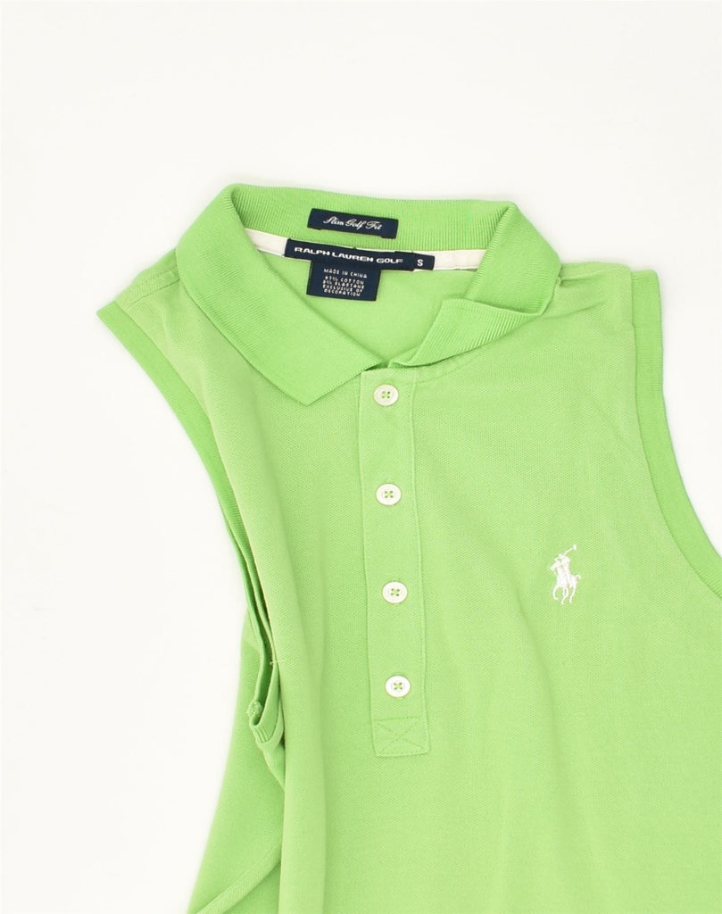 RALPH LAUREN Mens Golf Slim Fit Sleeveless Polo Shirt Small Green Cotton | Vintage Ralph Lauren | Thrift | Second-Hand Ralph Lauren | Used Clothing | Messina Hembry 