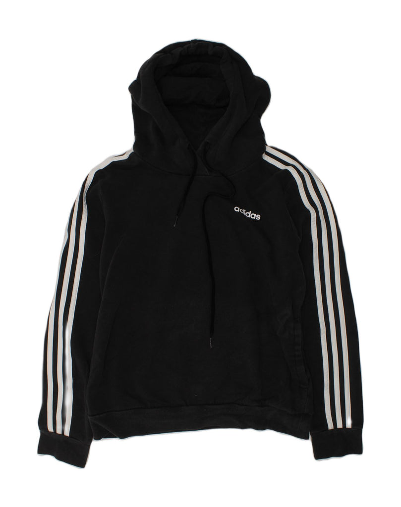 ADIDAS Boys Hoodie Jumper 12-13 Years Medium  Black Cotton | Vintage Adidas | Thrift | Second-Hand Adidas | Used Clothing | Messina Hembry 