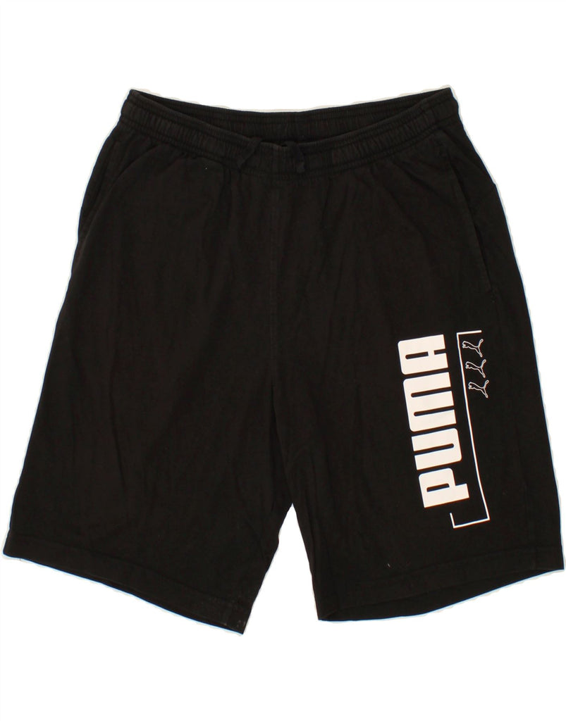 PUMA Mens Graphic Sport Shorts Large Black | Vintage Puma | Thrift | Second-Hand Puma | Used Clothing | Messina Hembry 