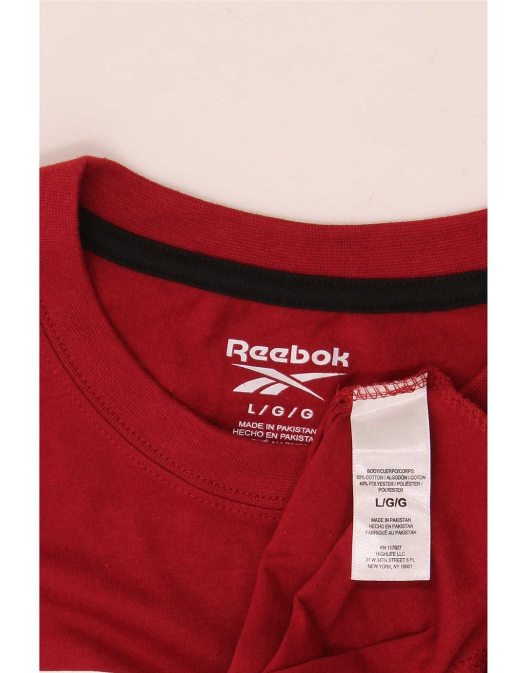 Reebok Mens Graphic T-Shirt Top Large Red Cotton