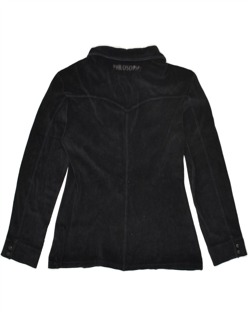 ALBERTA FERRETTI Womens Graphic Pullover Shirt UK 12 Medium Black Cotton | Vintage Alberta Ferretti | Thrift | Second-Hand Alberta Ferretti | Used Clothing | Messina Hembry 