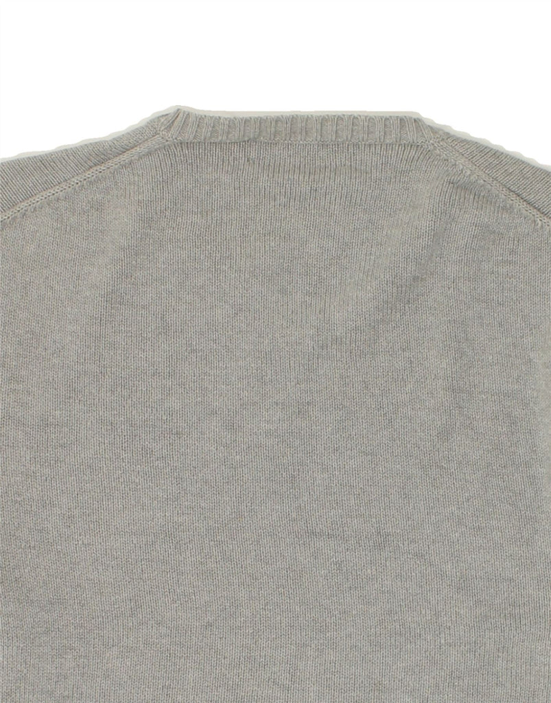 POLO RALPH LAUREN Mens V-Neck Jumper Sweater Medium Grey Colourblock | Vintage Polo Ralph Lauren | Thrift | Second-Hand Polo Ralph Lauren | Used Clothing | Messina Hembry 