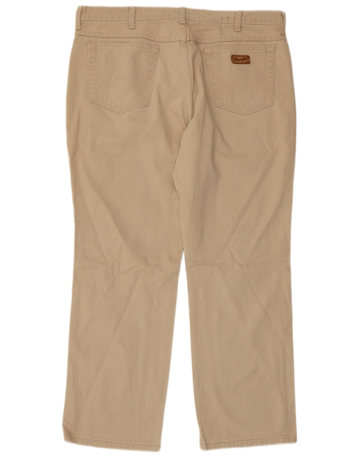 WRANGLER Mens Texas Straight Casual Trousers W40 L30 Beige Cotton