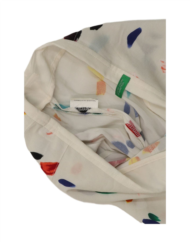 Benetton Womens See Through Flared Skirt IT 42 Medium W28 White Spotted