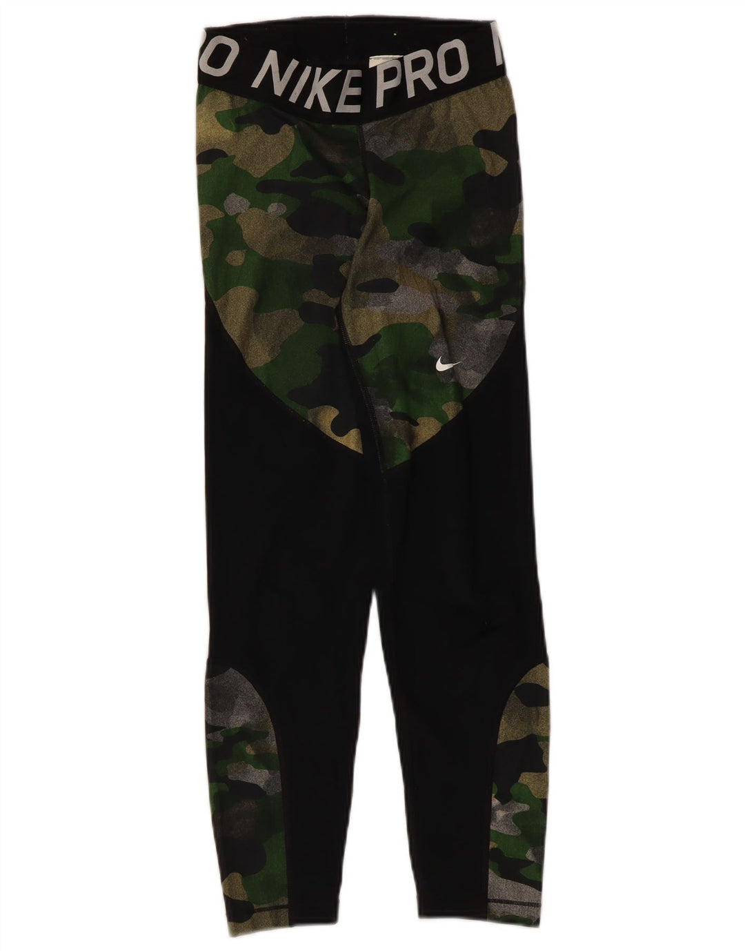 Nike Womens Graphic Leggings UK 4 XS Black Camouflage Polyester