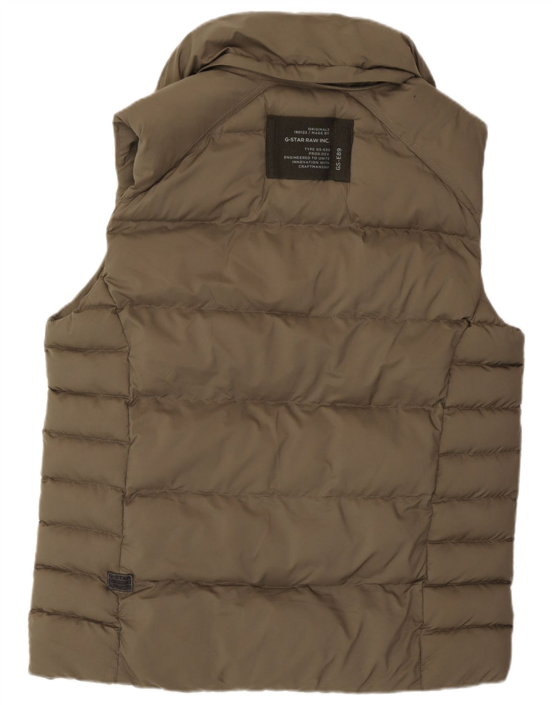 G-Star Mens Padded Gilet UK 38 Medium Khaki Polyester