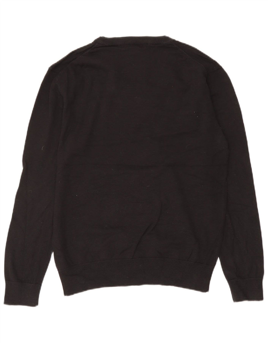 French Connection Mens V-Neck Jumper Sweater Small Black Cotton