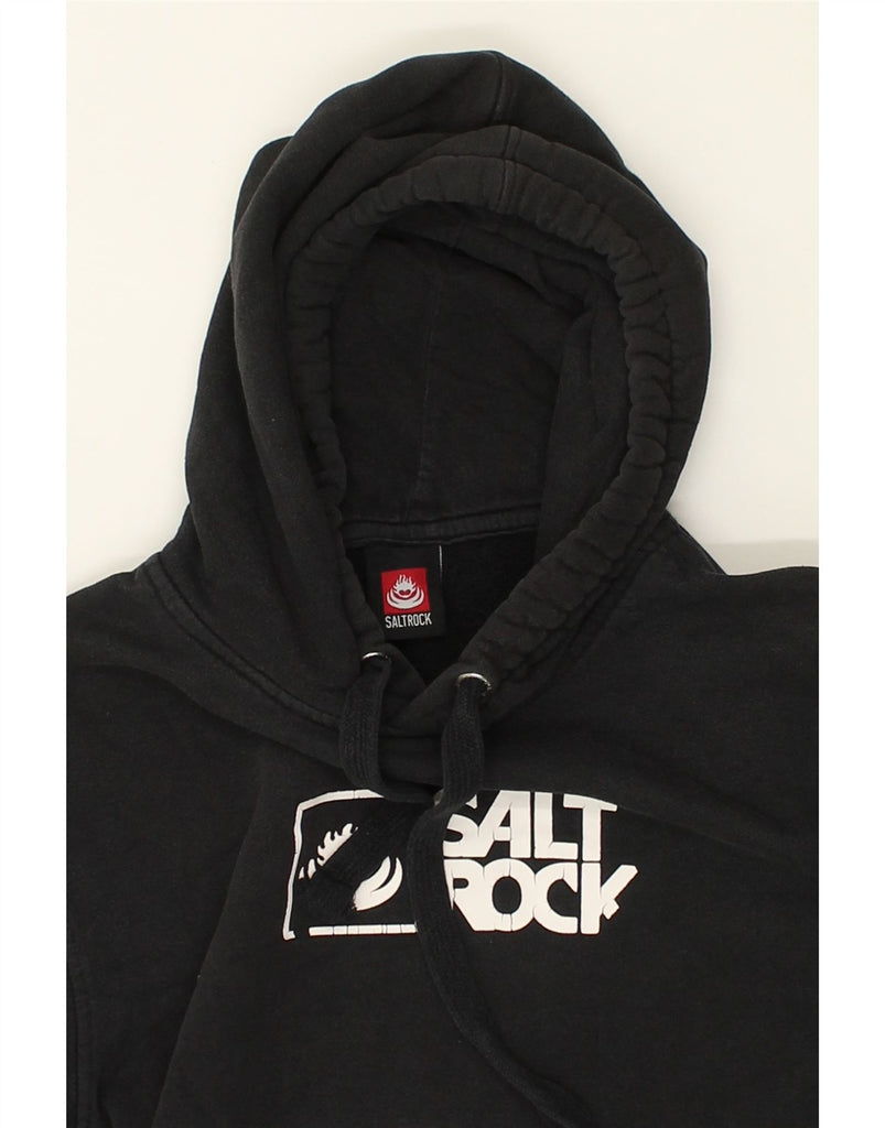 SALTROCK Mens Graphic Hoodie Jumper Small Black Cotton | Vintage Saltrock | Thrift | Second-Hand Saltrock | Used Clothing | Messina Hembry 