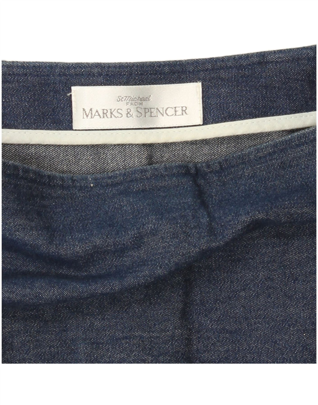Marks & Spencer Womens Denim Skirt W28 Medium Navy Blue Floral