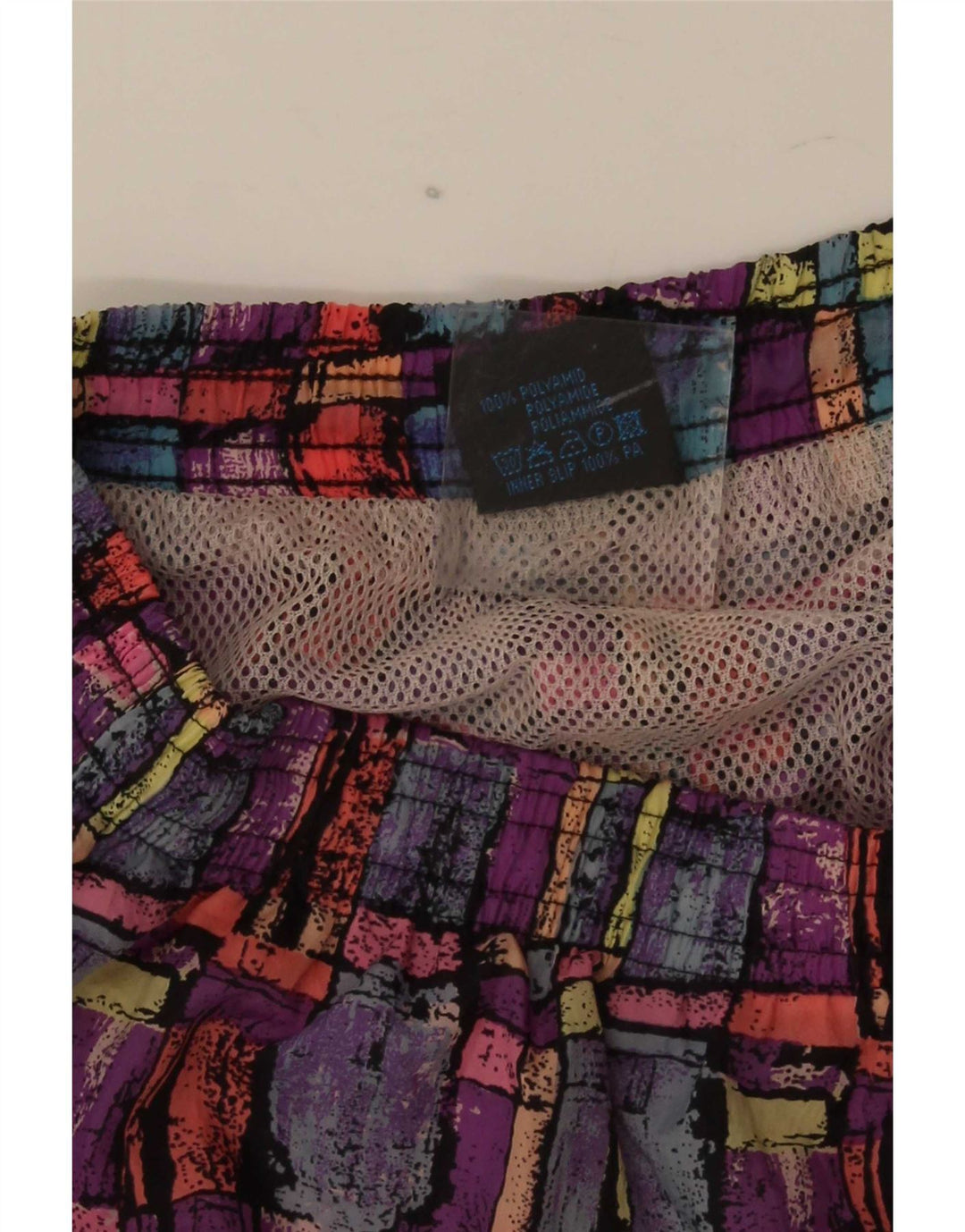 Santostefano Mens Swimming Shorts Small Multicoloured Geometric Polyamide
