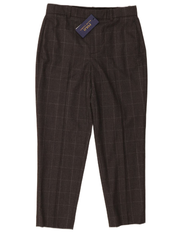 Ralph Lauren Womens Tapered Chino Trousers US 4 Small W30 L26 Grey Check