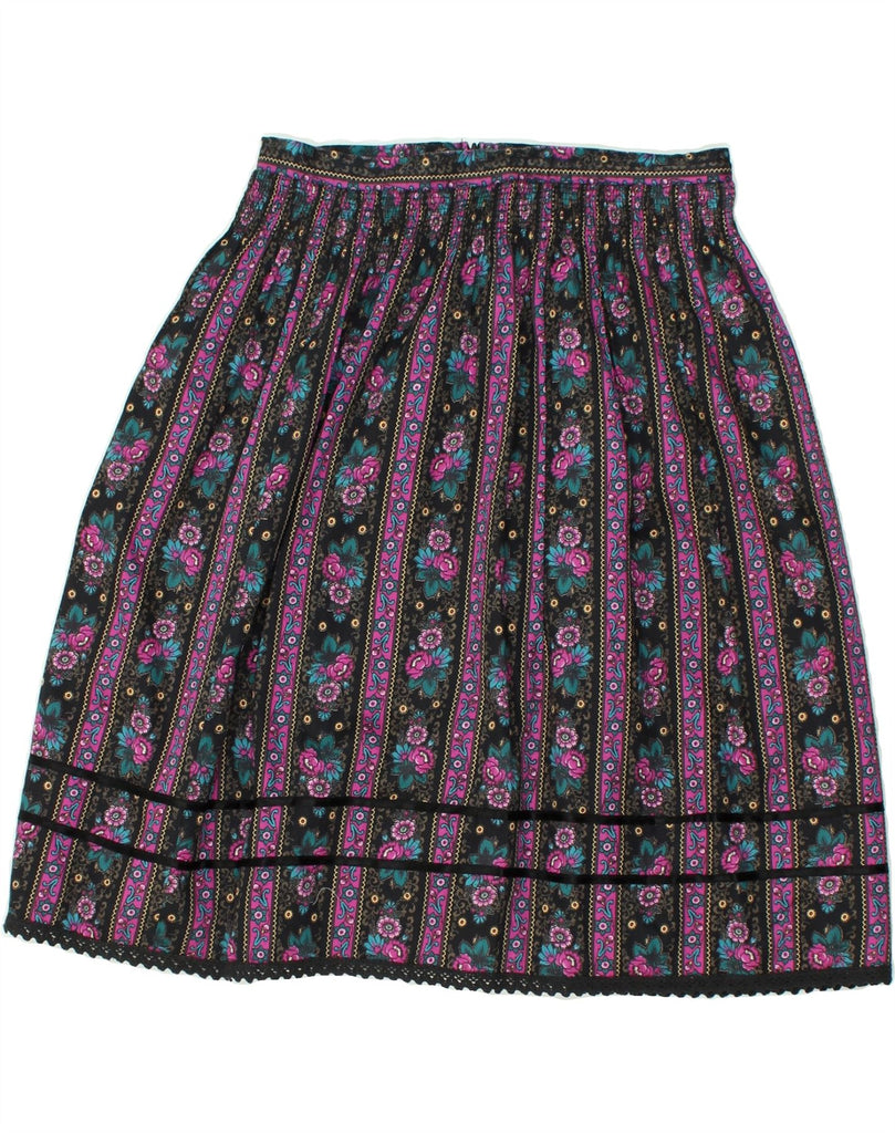 VINTAGE Womens A-Line Skirt W32 Large Multicoloured Floral Cotton | Vintage Vintage | Thrift | Second-Hand Vintage | Used Clothing | Messina Hembry 