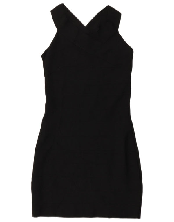 Reiss Womens Sleeveless Bodycon Dress UK 14 Large Black Viscose