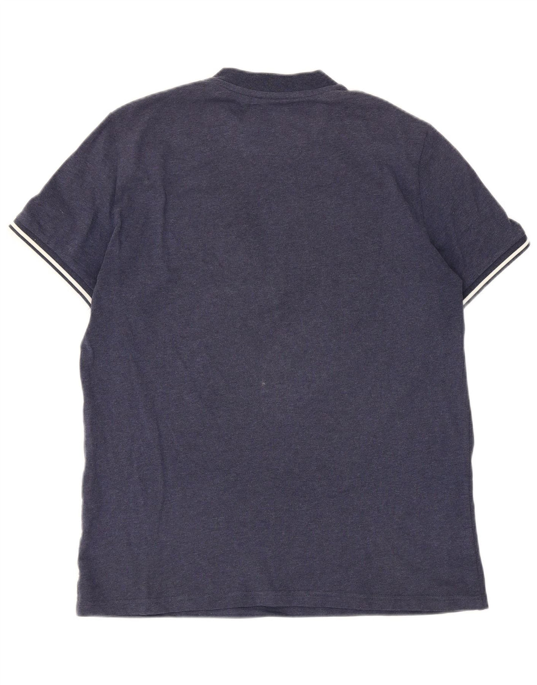 Fred Perry Mens Zip Neck T-Shirt Top Medium Navy Blue Striped