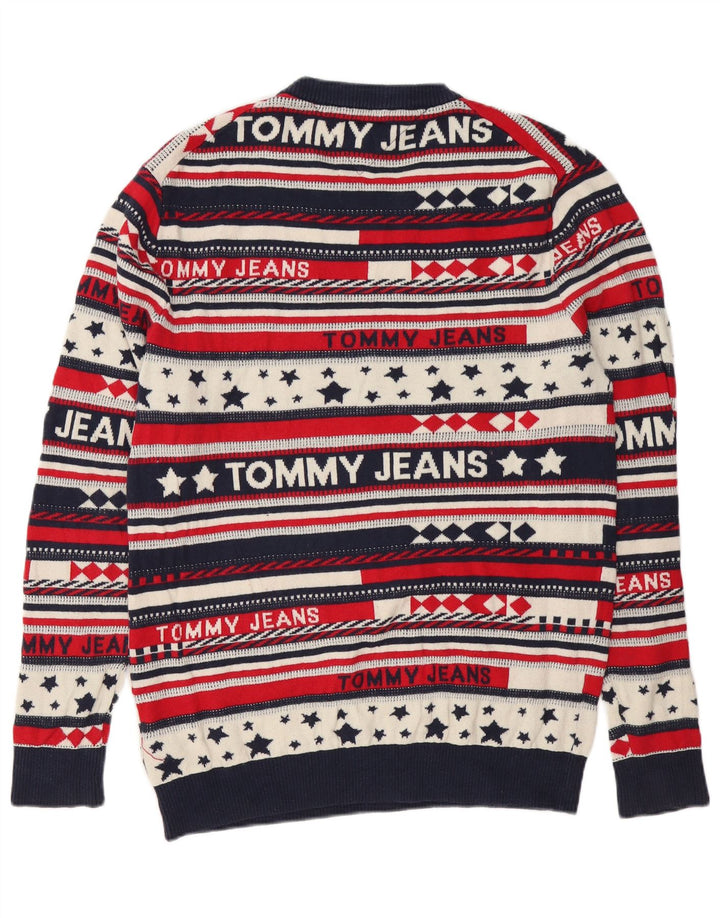 Tommy Hilfiger Mens Crew Neck Jumper Sweater Large Multicoloured Striped