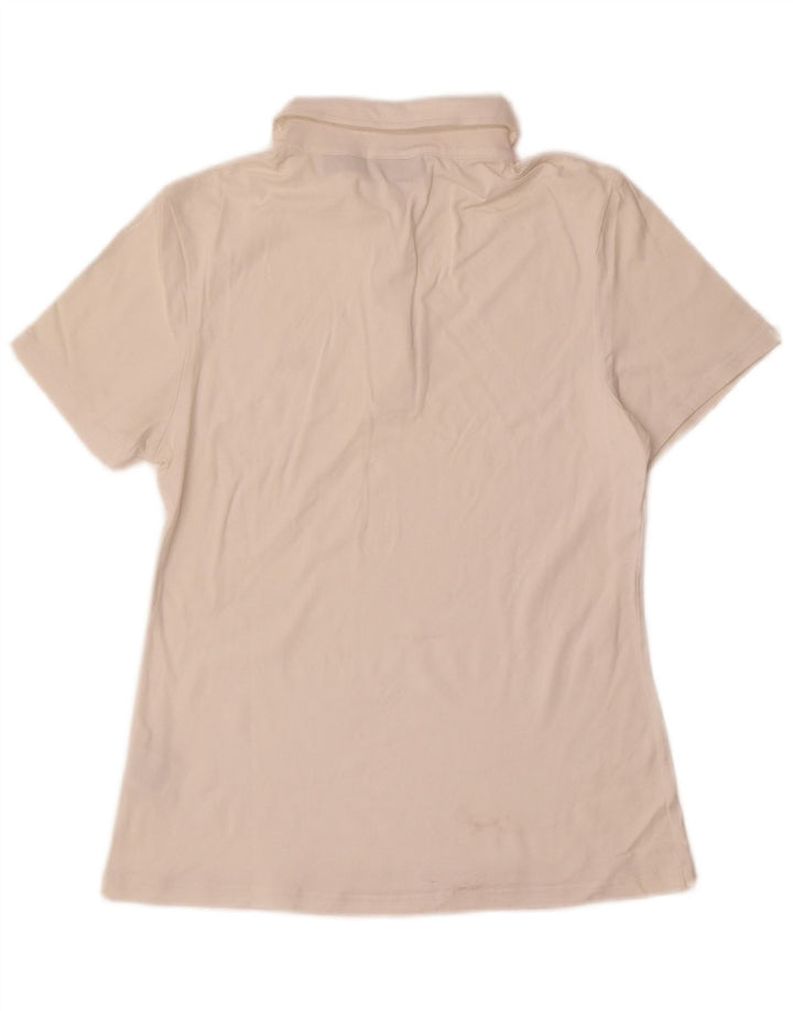 FILA Womens Polo Shirt UK 14 Large White Cotton